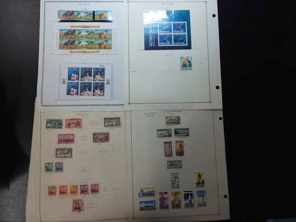 0403F71 外国切手　ニュージーランド　ニウエ　ナイジェリア　使用済みまとめ　台紙に貼りつき有＊詳細は写真でご確認ください