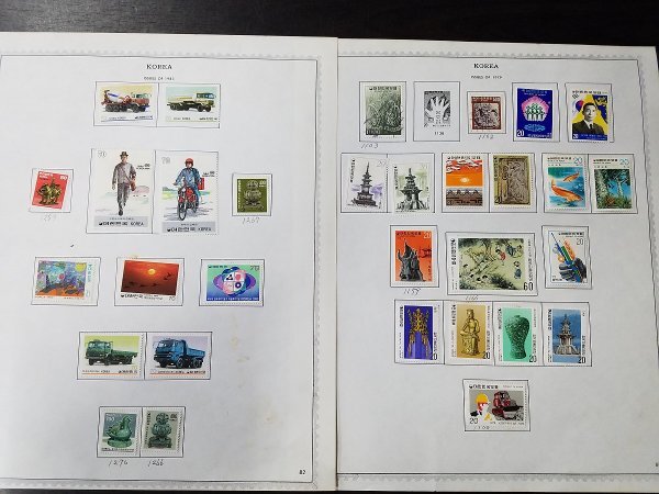0404Y12 韓国切手 KOREA 1979-1984 一部消印付き 台紙に貼りつき 約20ページまとめ ※詳細は写真参照の画像8