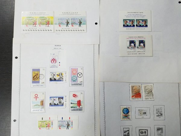 0404Y12 韓国切手 KOREA 1979-1984 一部消印付き 台紙に貼りつき 約20ページまとめ ※詳細は写真参照の画像10