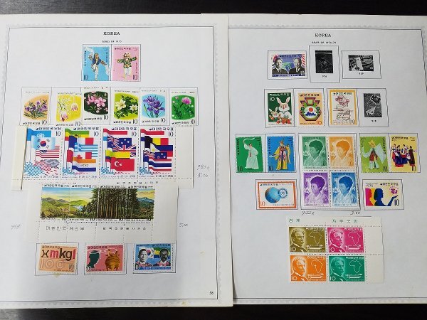 0404Y11 韓国切手 KOREA 1973-1980 台紙に貼りつき 計20ページまとめ ※詳細は写真参照の画像7