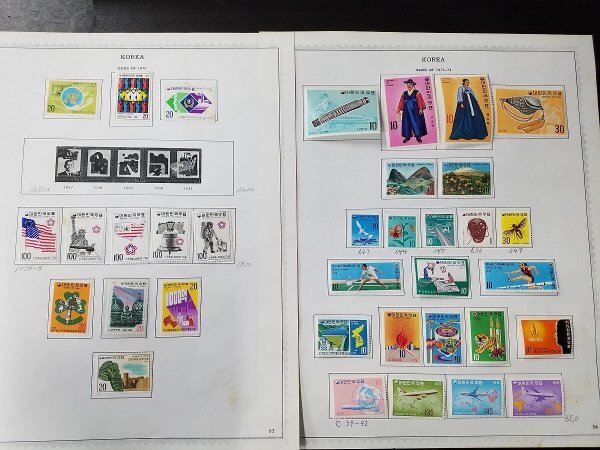 0404Y11 韓国切手 KOREA 1973-1980 台紙に貼りつき 計20ページまとめ ※詳細は写真参照の画像3