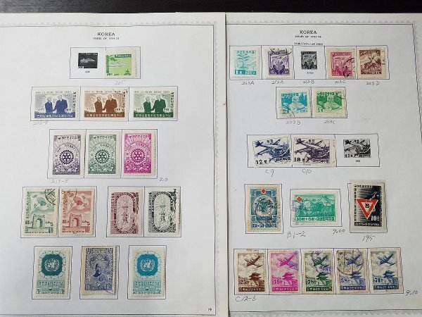 0404Y09 韓国切手 KOREA 1951-1966 消印有り無し混在 台紙に貼りつき 計18ページまとめ ※詳細は写真参照の画像3