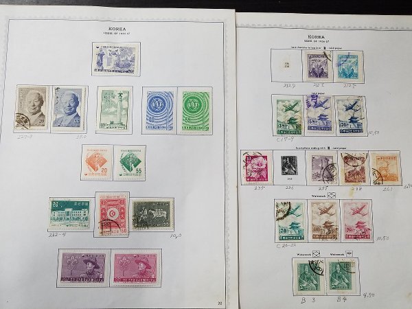0404Y09 韓国切手 KOREA 1951-1966 消印有り無し混在 台紙に貼りつき 計18ページまとめ ※詳細は写真参照の画像4