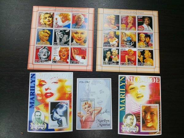 0404F23 外国切手 マリリン・モンロー 小型シート等 ウズベキスタン モンゴル 約30点まとめ ロット11の画像7
