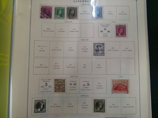 0501F07 外国切手 ルクセンブルグ 1914～ イタリア 使用済み 1冊まとめ ＊台紙に貼りつき有の画像2