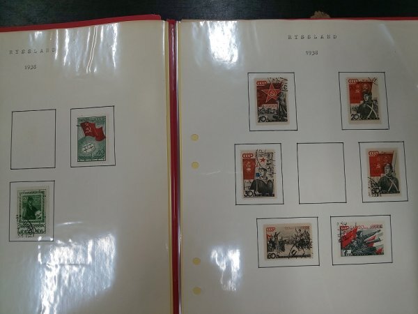 0501F08 外国切手　ロシア　1937～1948　使用済み　1冊まとめ　＊台紙に貼りつき有_画像4
