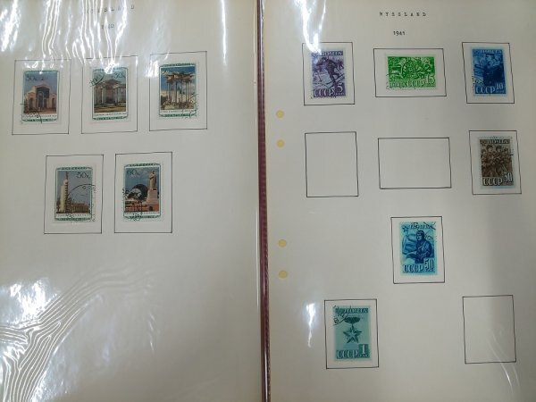 0501F08 外国切手　ロシア　1937～1948　使用済み　1冊まとめ　＊台紙に貼りつき有_画像10