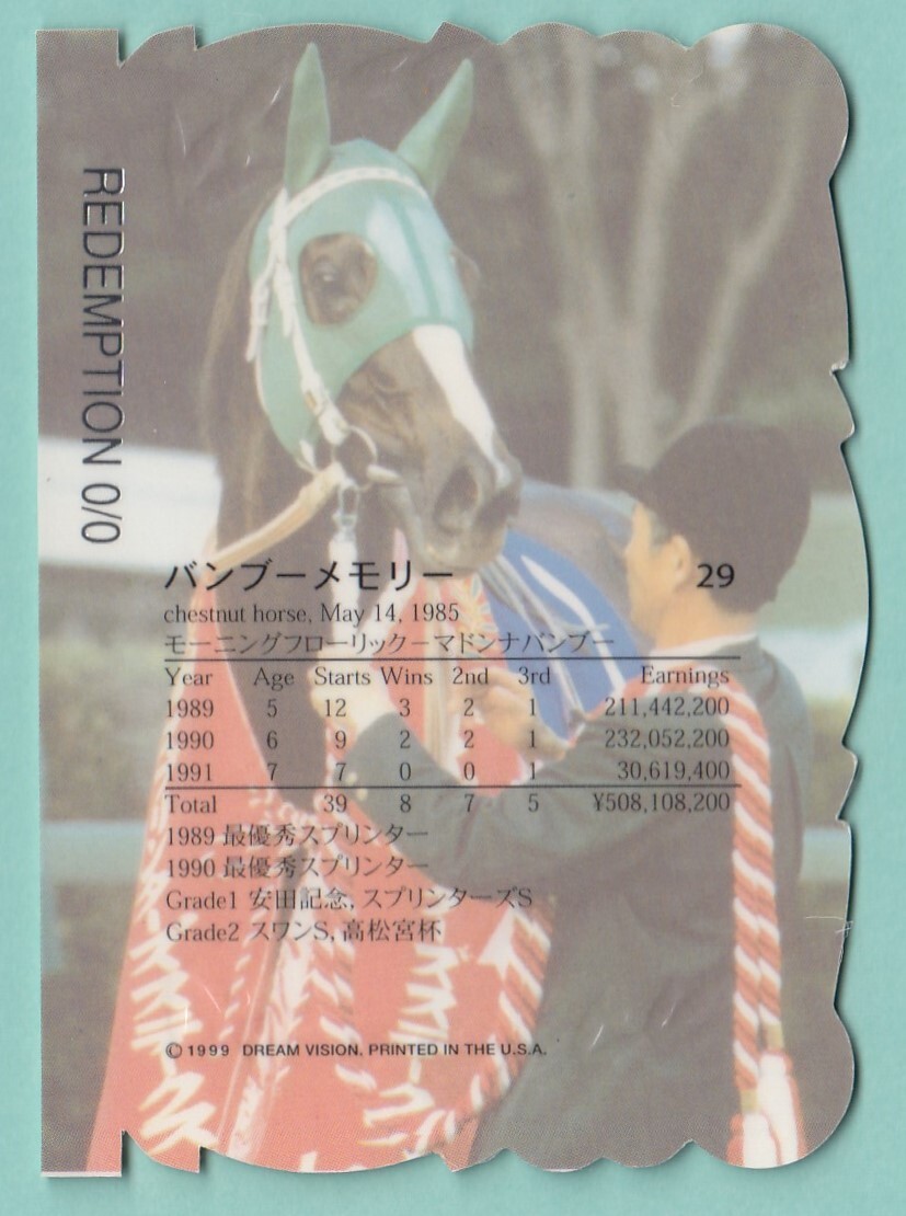 DREAM VISION ザ・ビクトリーThe Victory 1999 レデンプション・カード（0/0） 29 バンブーメモリー_画像2