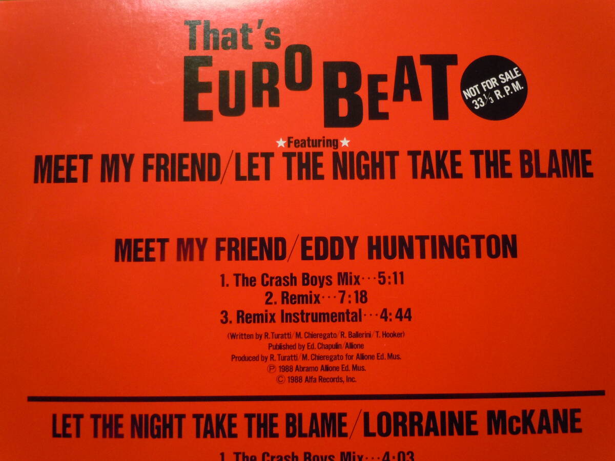 【ＬＰ】Ｔｕａｔ´ｓ ＥＵＲＯ ＢＥＡＴ ＥＤＤＹ ＨＵＮＴＩＮＧＴＯＮ他（ＡＬＤＪー１００３ ＡＦＬＡ）の画像2