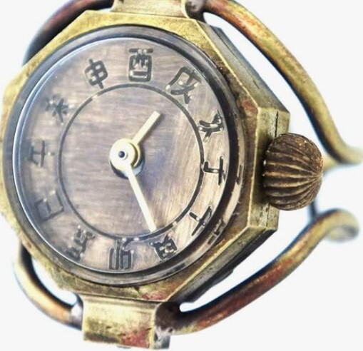 作動良好　未使用品　JHA　リングウォッチ（指輪時計）十二支文字盤の和時計仕様 フリーサイズ　アンティーク 　ハンドメイド作品
