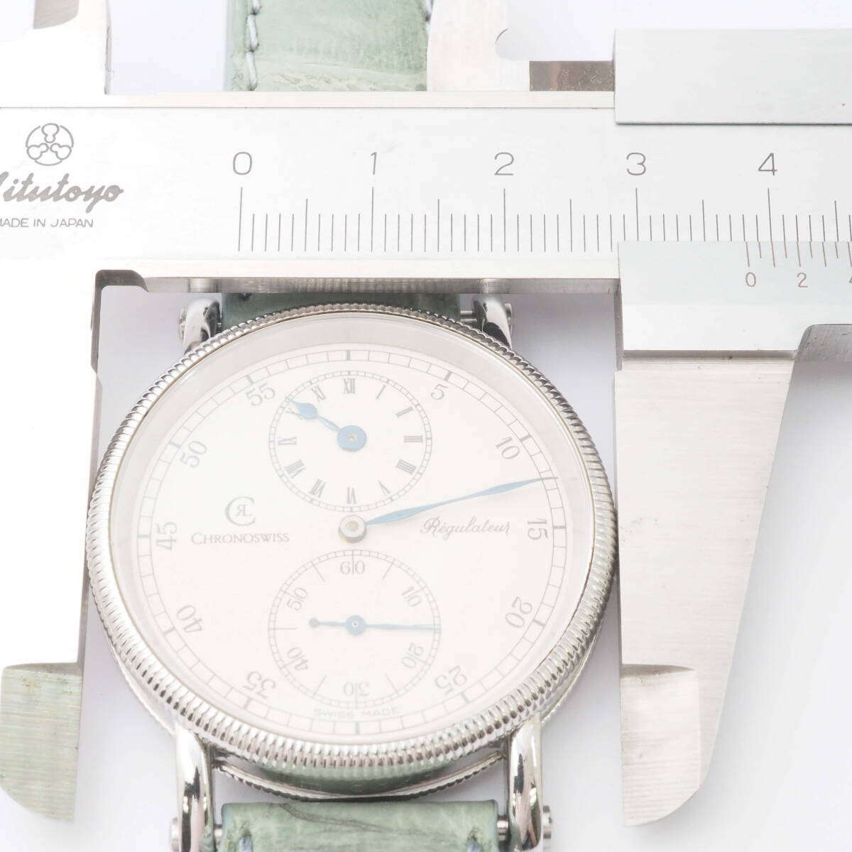 クロノスイス レギュレーター CH6323 CHRONOSWISS Regulateur 17石 手巻き 裏スケ シルバー 革ベルト メンズ 男性 腕時計[2149-AN7の画像5