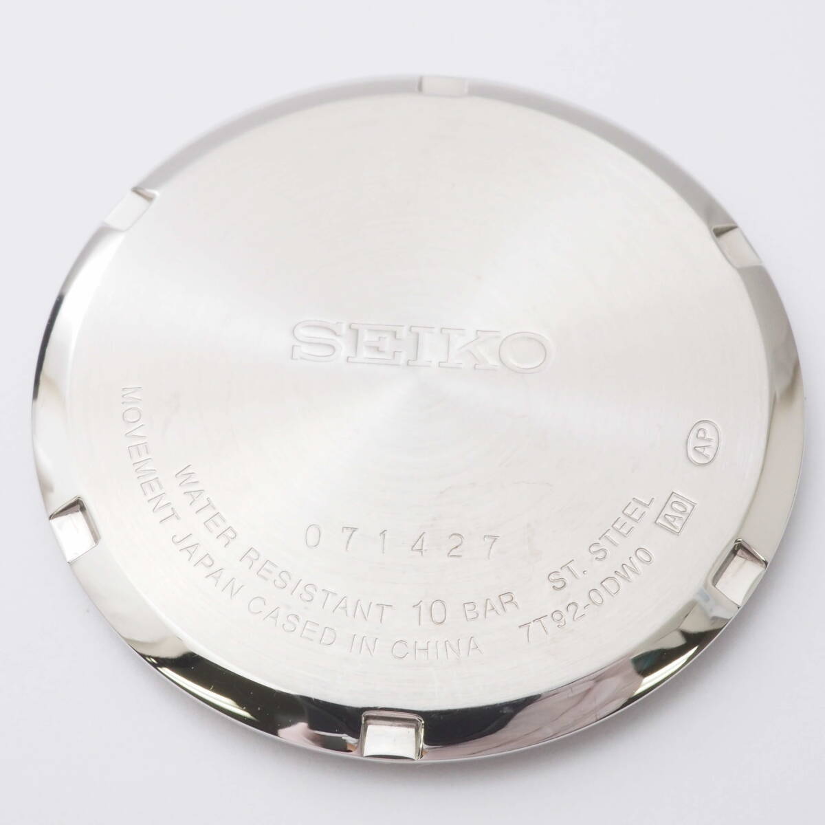 【希少品】セイコー クロノグラフ 7T92-0DW0 A0 SEIKO CHRONOGRAPH 100M デイト SS クォーツ 紺文字盤 メンズ 腕時計+元箱[071427-ZC3の画像7