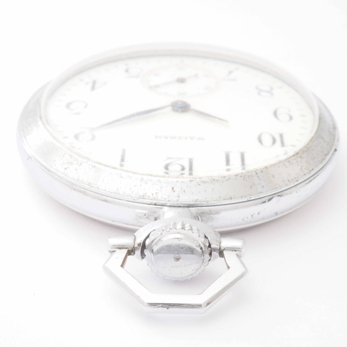 【希少品】ウォルサム スモールセコンド WALTHAM SS 手巻き ホワイト 白文字盤 懐中時計[18877455-AT2の画像2