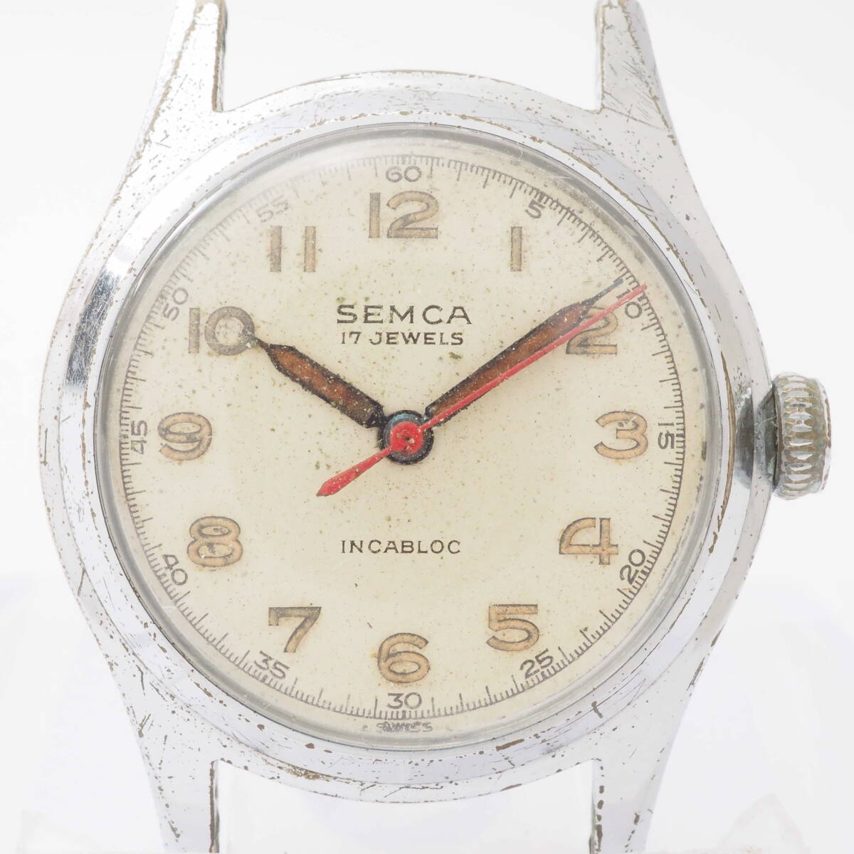 セムカ SEMCA INCABLOC 80E 17石 SS 手巻き シルバー ボーイズ 男女兼用 腕時計 フェイスのみ[Pa1449-AU4の画像1