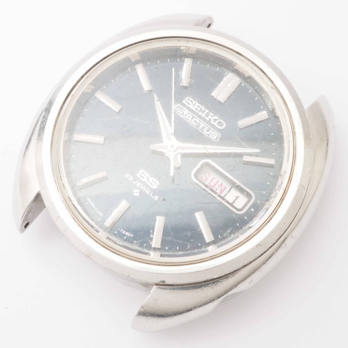 セイコー ファイブ アクタス 6106-7470 SEIKO 5 ACTUS 23石 デイデイト SS 自動巻 紺文字盤 メンズ 男性 腕時計 フェイスのみ[114047-AE4の画像2