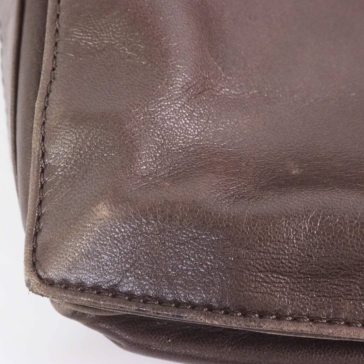 ロエベ LOEWE レザー ブラウン系 巾着型 ショルダーバッグ[Pa1469-XO5_画像10