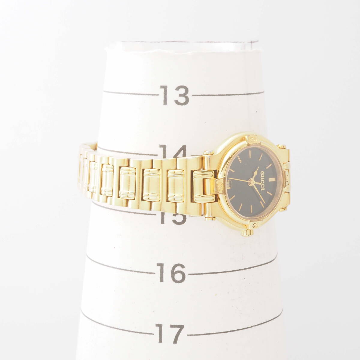 グッチ 9200L GUCCI デイト SS クォーツ ゴールド×ブラック 黒文字盤 レディース 女性 腕時計[0071069-AH5の画像4