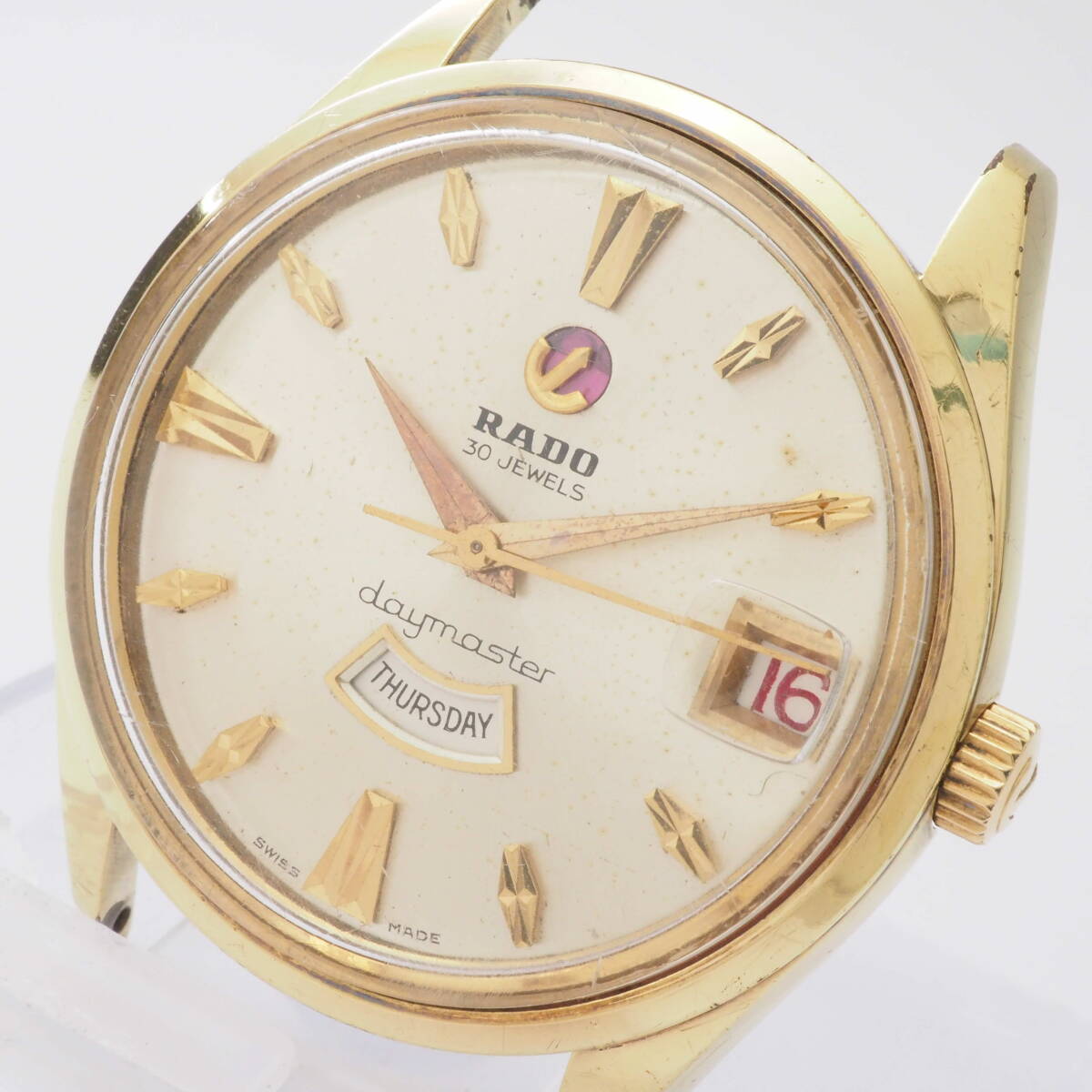 ラドー デイマスター 11753 RADO daymaster 30石 デイデイト 自動巻 ゴールド タツノオトシゴ メンズ 男性腕時計 フェイス[22620784-AQ5の画像1