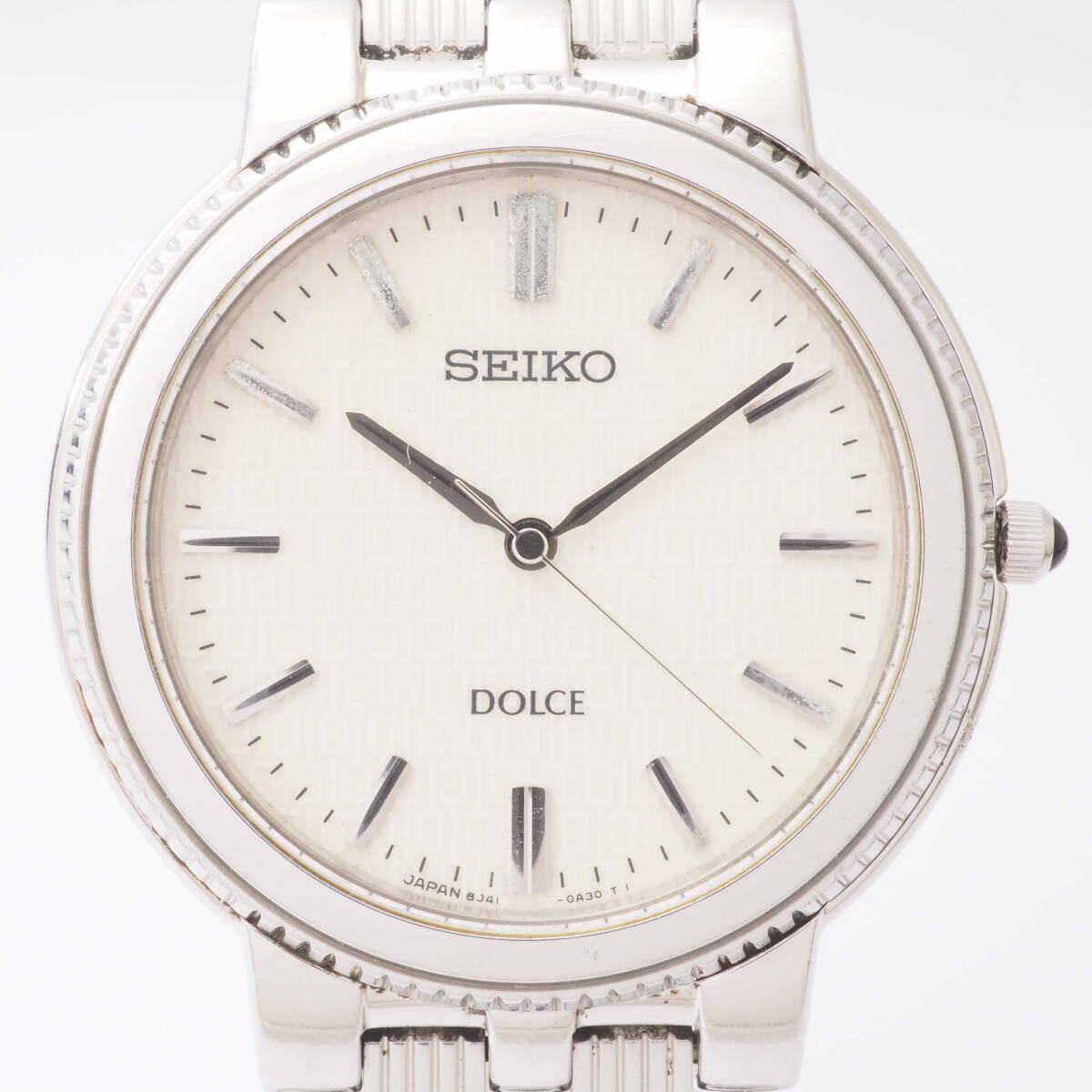  Seiko Dolce 8J41-0A20 R2 SEIKO DOLCE SS quartz white face men's man wristwatch [170032-AV8