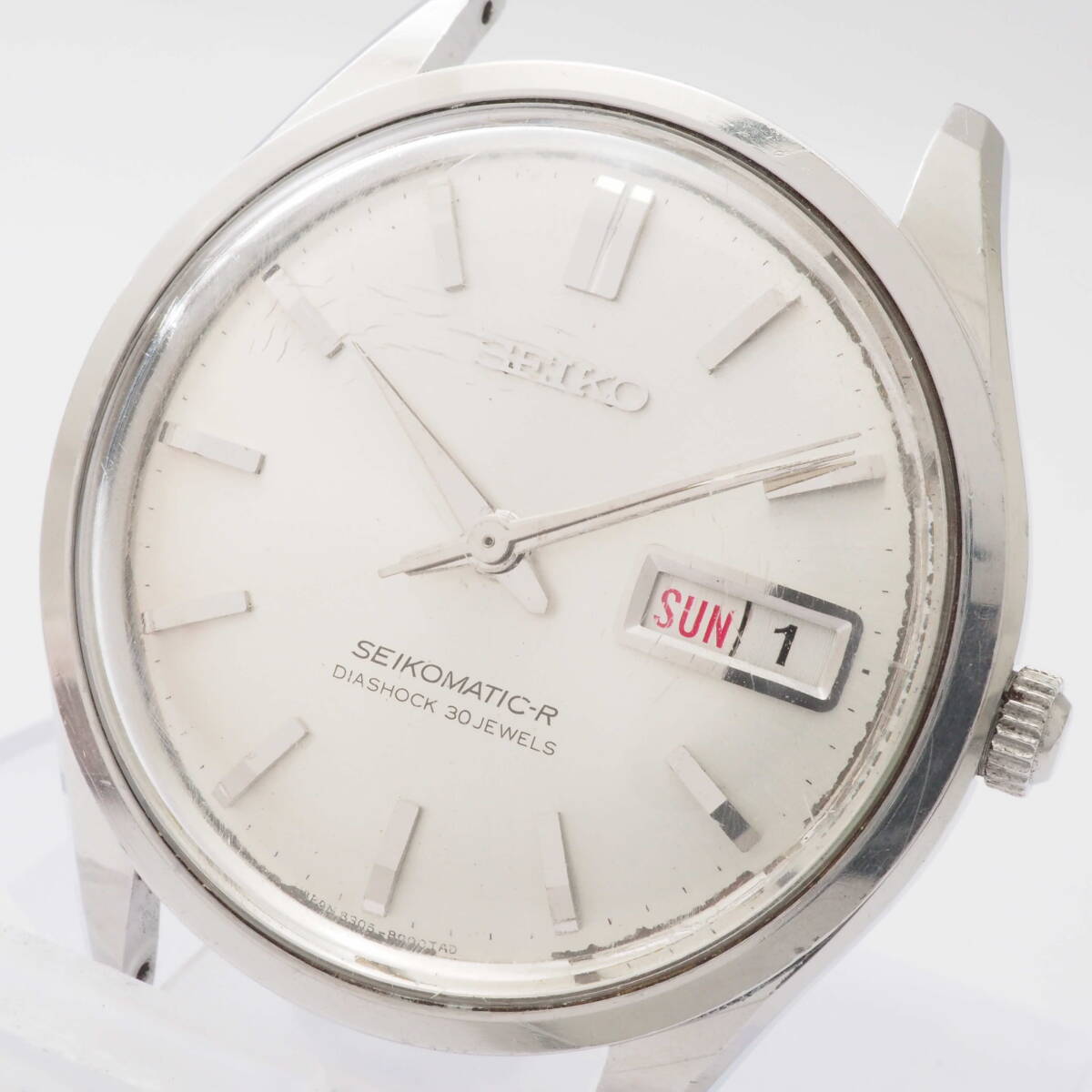 セイコー セイコーマチック 8306-8000 SEIKO SEIKOMATIC-R デイデイト 30石 SS 自動巻 シルバー イルカ刻印 メンズ フェイス[5702346-AX4_画像1