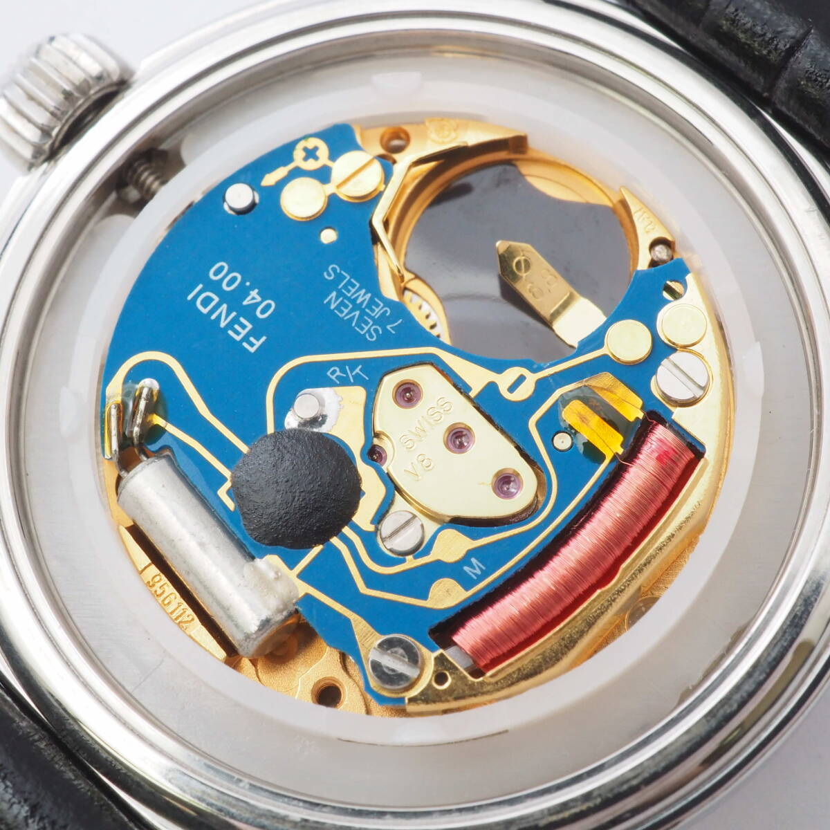 フェンディ 210L 04.00 FENDI デイト SS クォーツ シルバー 革ベルト レディース 女性 腕時計[055-061-AX8_画像8