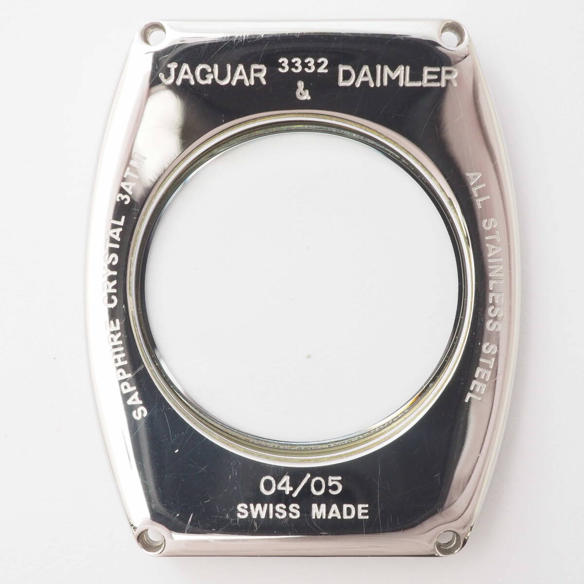 エポス オートマチック トノー型 3332 epos デイト 25石 SS 自動巻 ブラック 黒文字盤 裏スケ 革ベルト メンズ腕時計[04/05-AY8の画像6