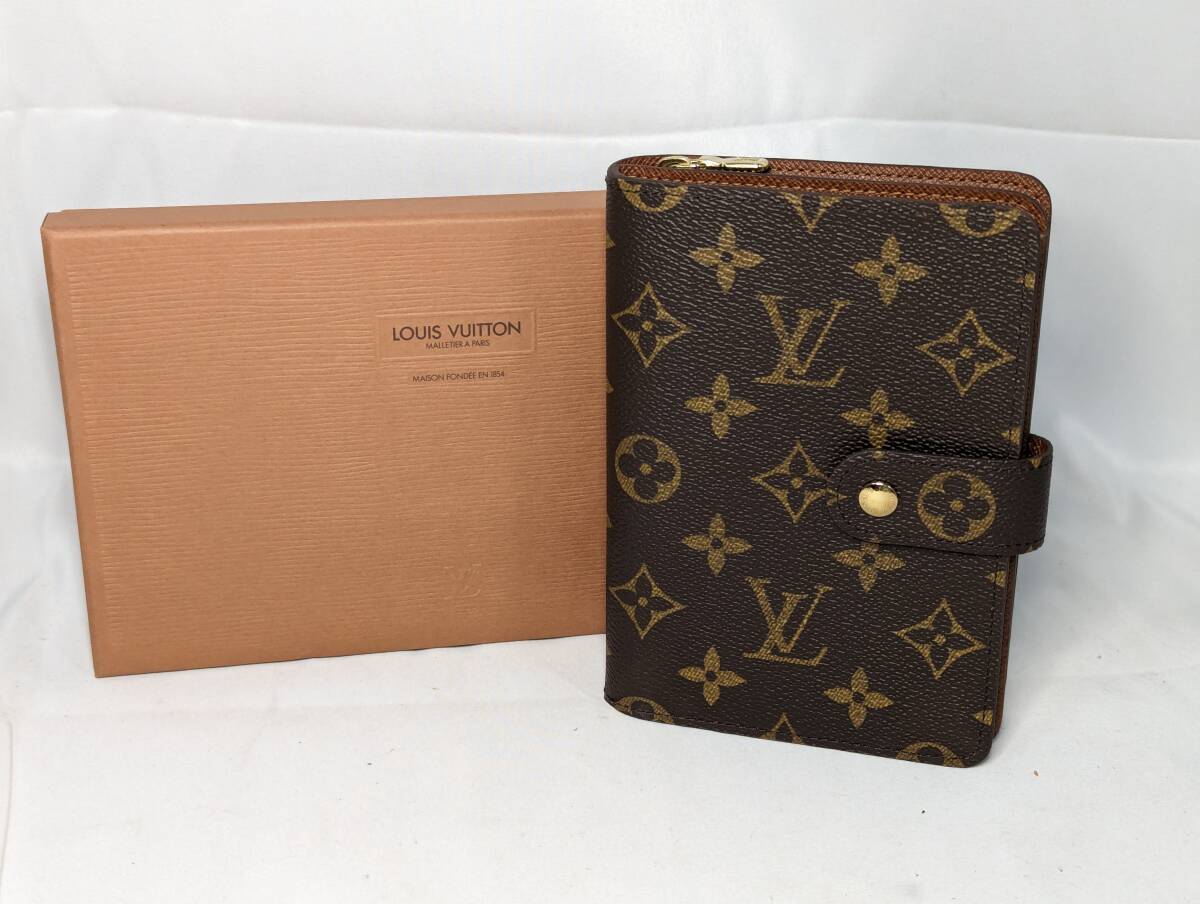 THR-463　LOUIS VUITTON　ルイヴィトン　モノグラム　ポルトパピエ　ジップ　M61207　二つ折り　財布　パスポートケース付き_画像1