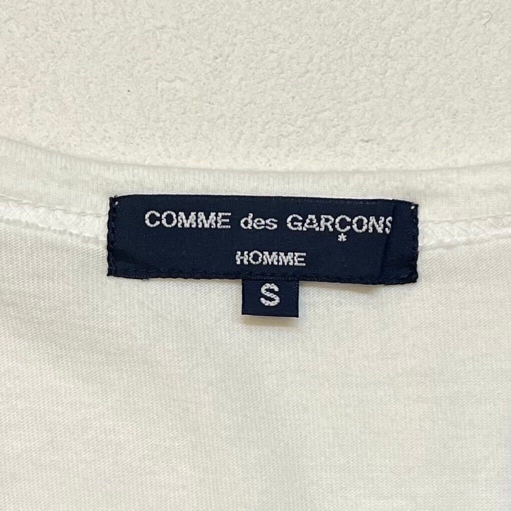 【75】 COMME des GARCONS HOMME パッチワーク ロンT シャツ ドット チェック 柄 コムデギャルソン オム ホワイト 白 S_画像7