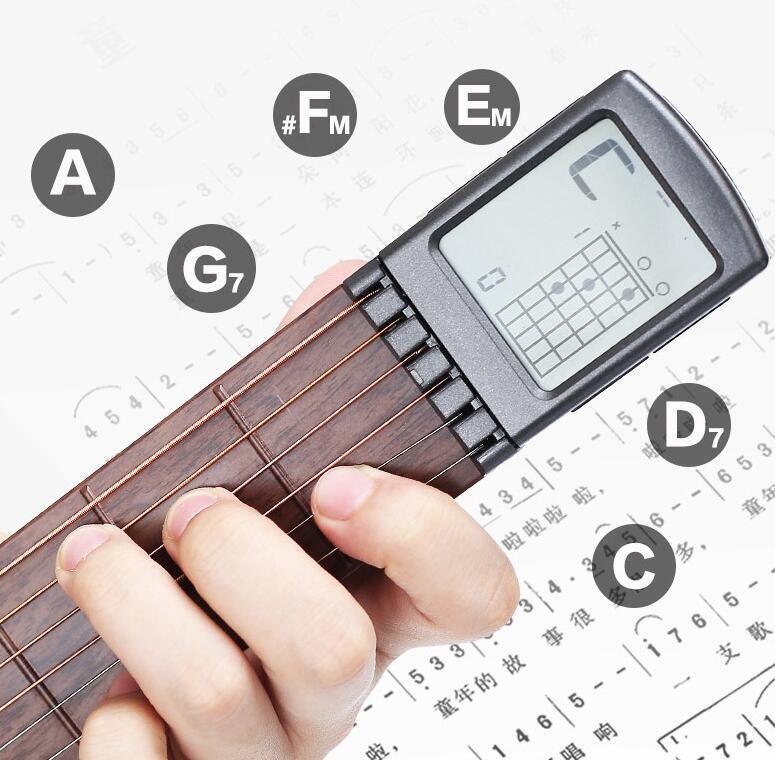  портативный гитара карман гитара гитара тренировка код футболка тренировка tool LCD музыкальные инструменты для начинающий предназначенный 