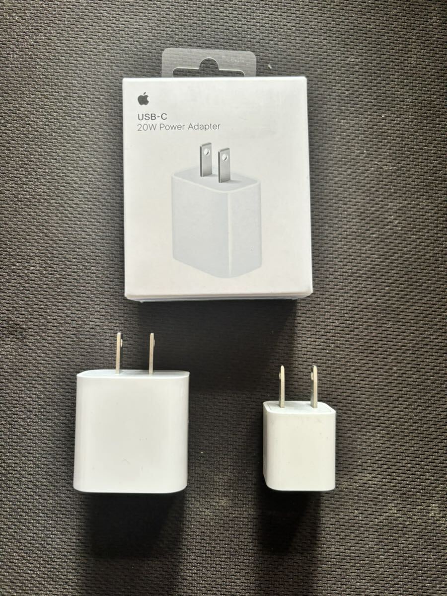 純正Apple USB-C 充電器 USB 20WPower & 5w電源アダプタ セット☆美品★ ACアダプタ お得◎お値打ち◎◎ MHJ83LL/A APPLE 20w_画像1