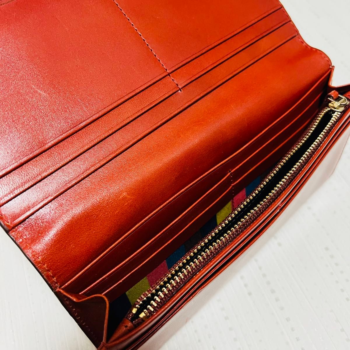 新品 ポールスミス かぶせ長財布 レンガ PSQ145 レザー 新品 ポールスミス かぶせ長財布 レンガ PSQ145 レザー