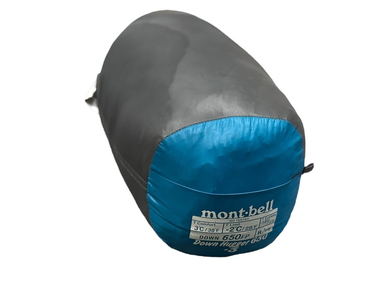 極美品 Mont-bel モンベル Down Hugger 650 #3 ダウンハガー650 #3 寝袋 キャンプ アウトドア montbell 本体 伸びる寝袋 軽量 コンパクト_画像1