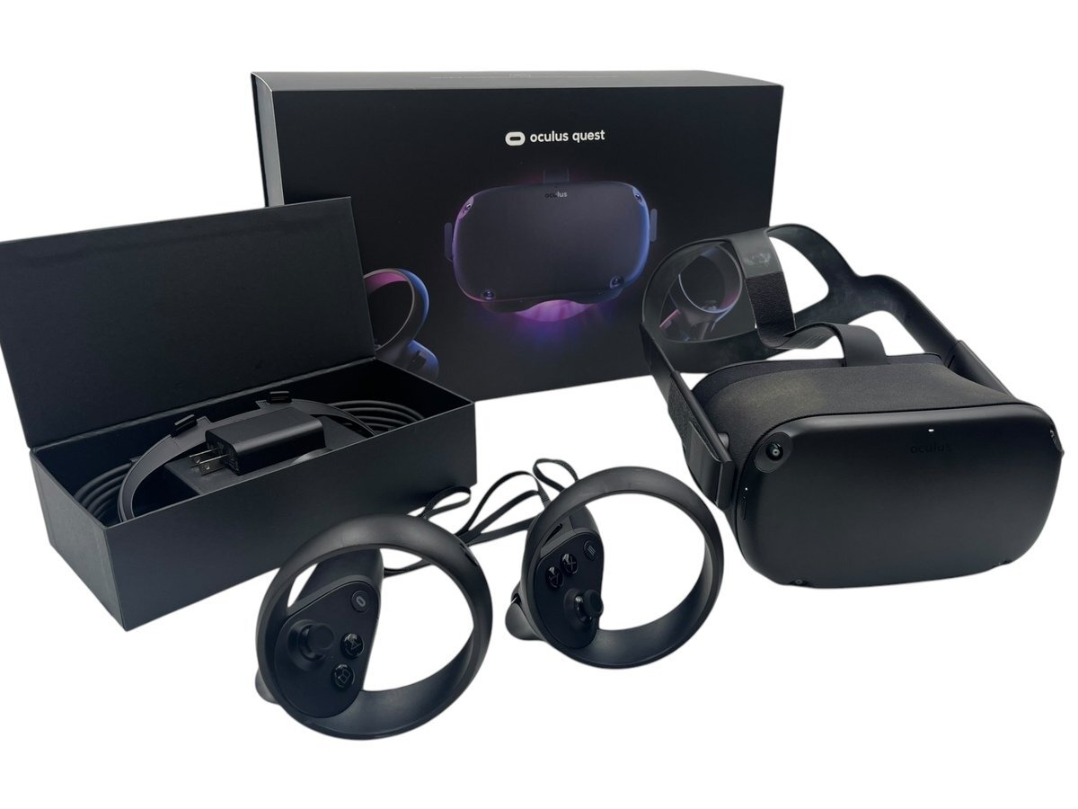 美品 Meta メタ オキュラスクエスト Oculus Quest 128GB VRヘッドセット ホビー 本体 MH-B コントローラー MI-BL,MI-BR ブラック 映像機器_画像1