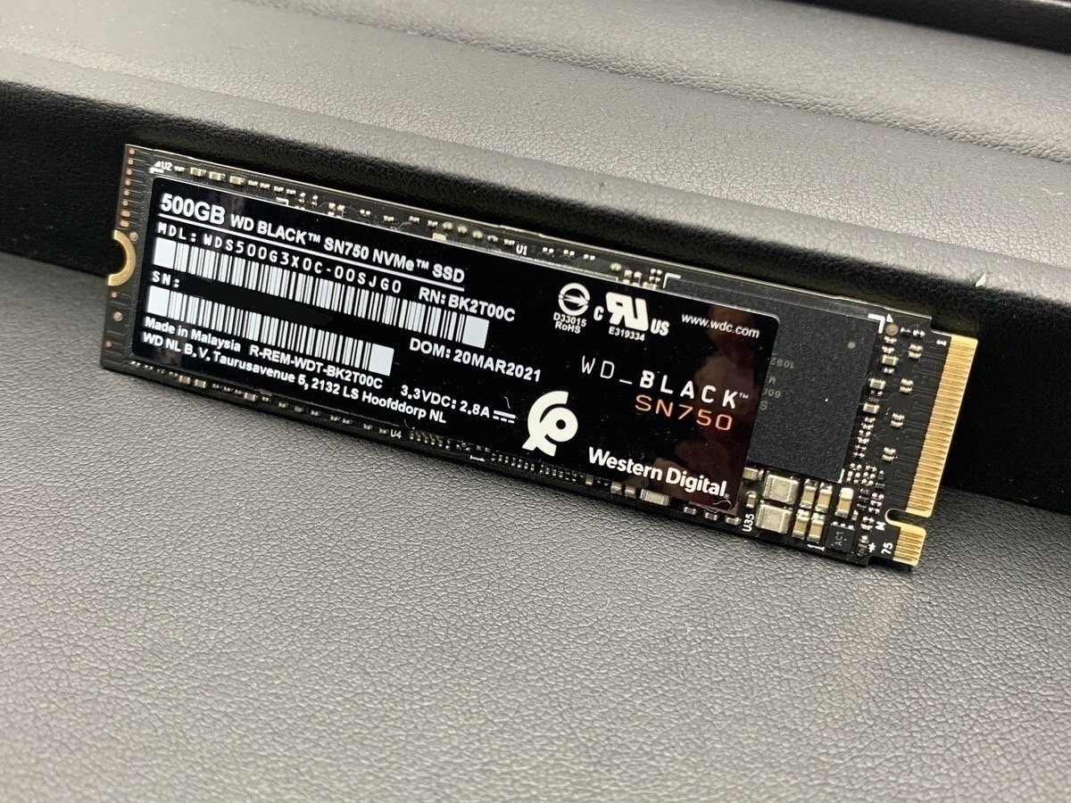 美品 WD BLACK SN750 NVMe SSD 500GB PC構築 アップグレード ゲーム WDS500G3X0C ヒートシンク非搭載 パソコン 周辺機器 本体_画像1