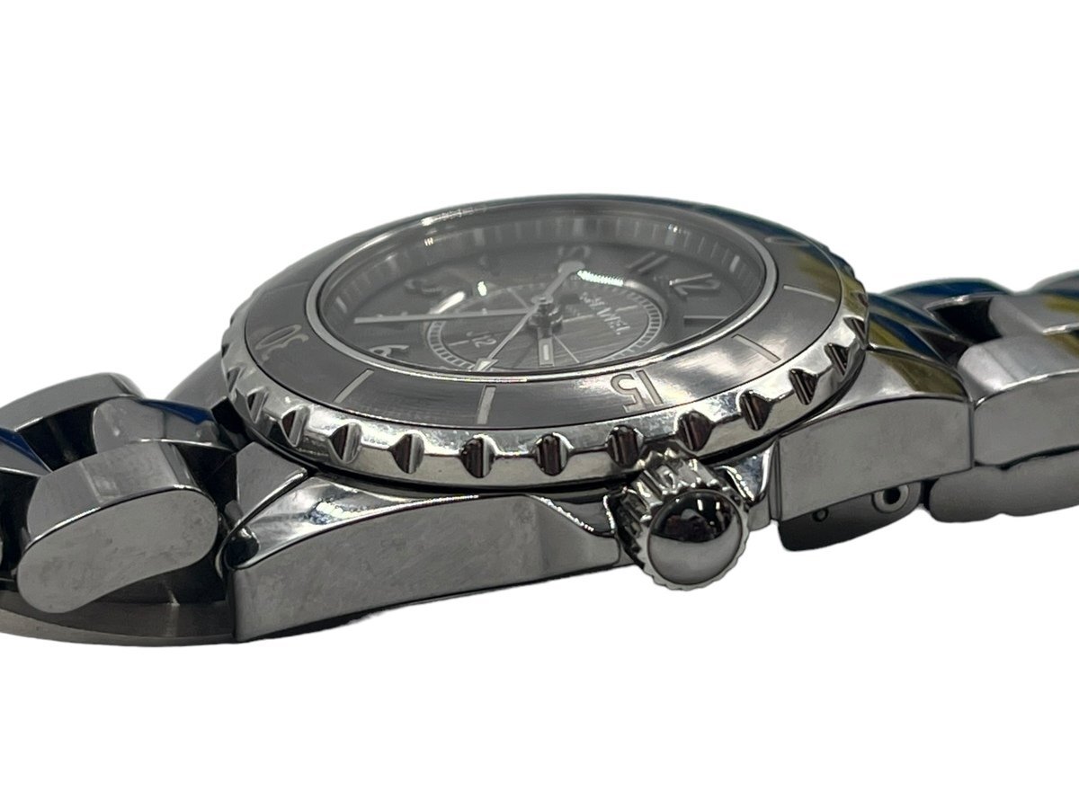 美品 CHANEL シャネル レディース J12 33mm クロマティック H2978 グレー文字盤 クオーツ 腕時計 セラミック チタン ブランド 女性 本体_画像3