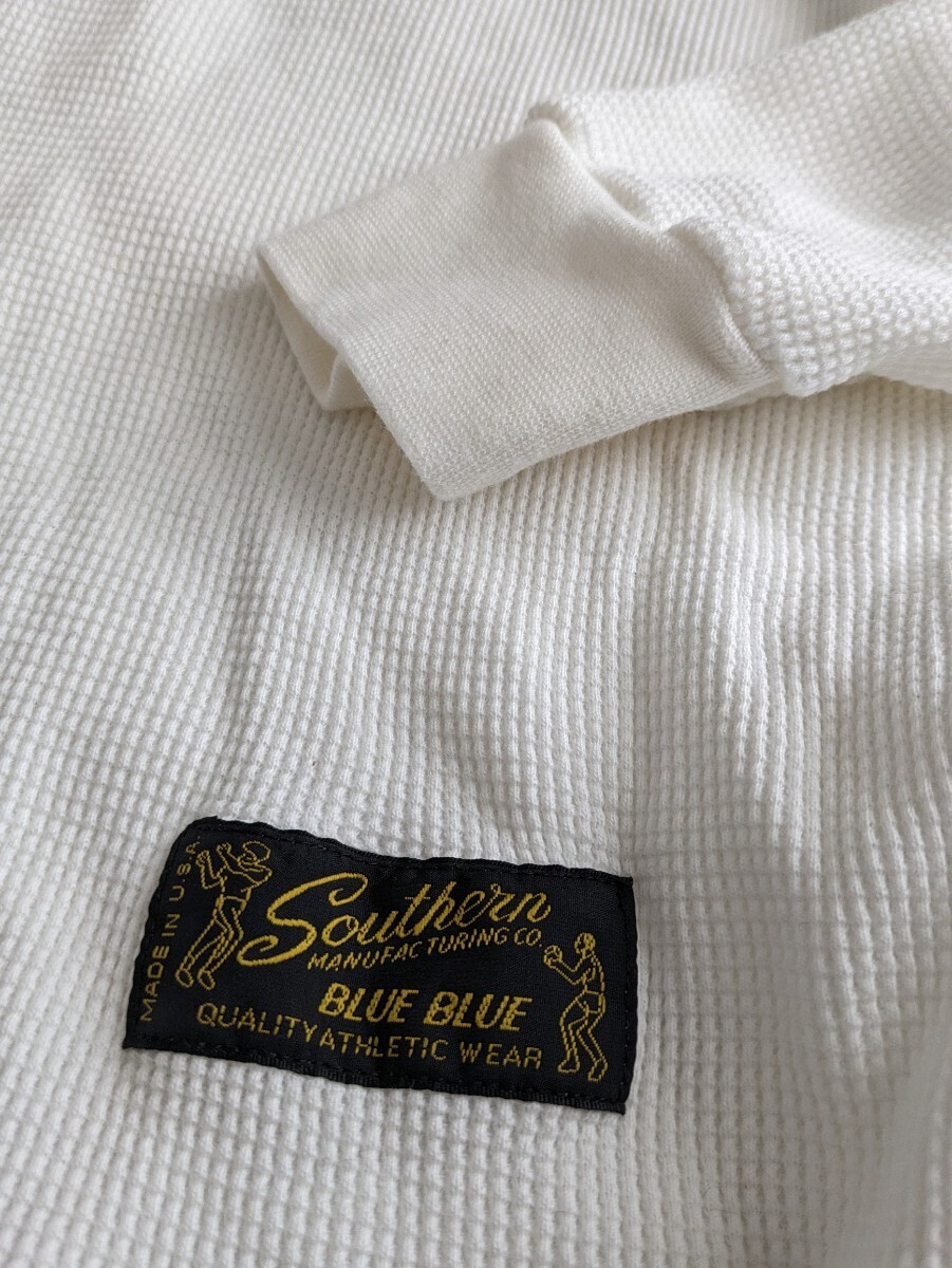 ハリウッドランチマーケット 聖林公司 BLUE BLUE ブルーブルー blueblue サーマルワッフル ロンＴシャツS 長袖Tシャツ トップス ホワイトの画像4