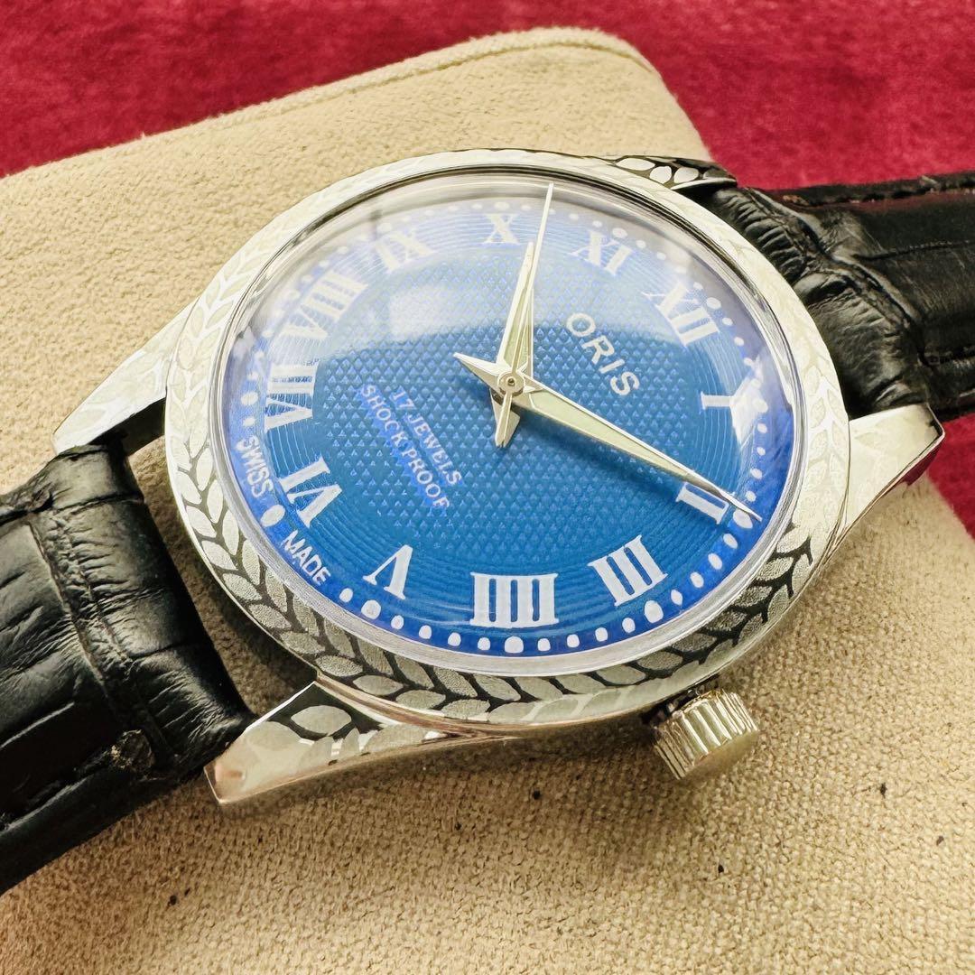 ORIS/オリス★【整備済み】超美品・稼働品/ヴィンテージ/スイス/ 17J/メンズ腕時計/アンティーク/機械式手巻き/アナログ/革ベルト119_画像2