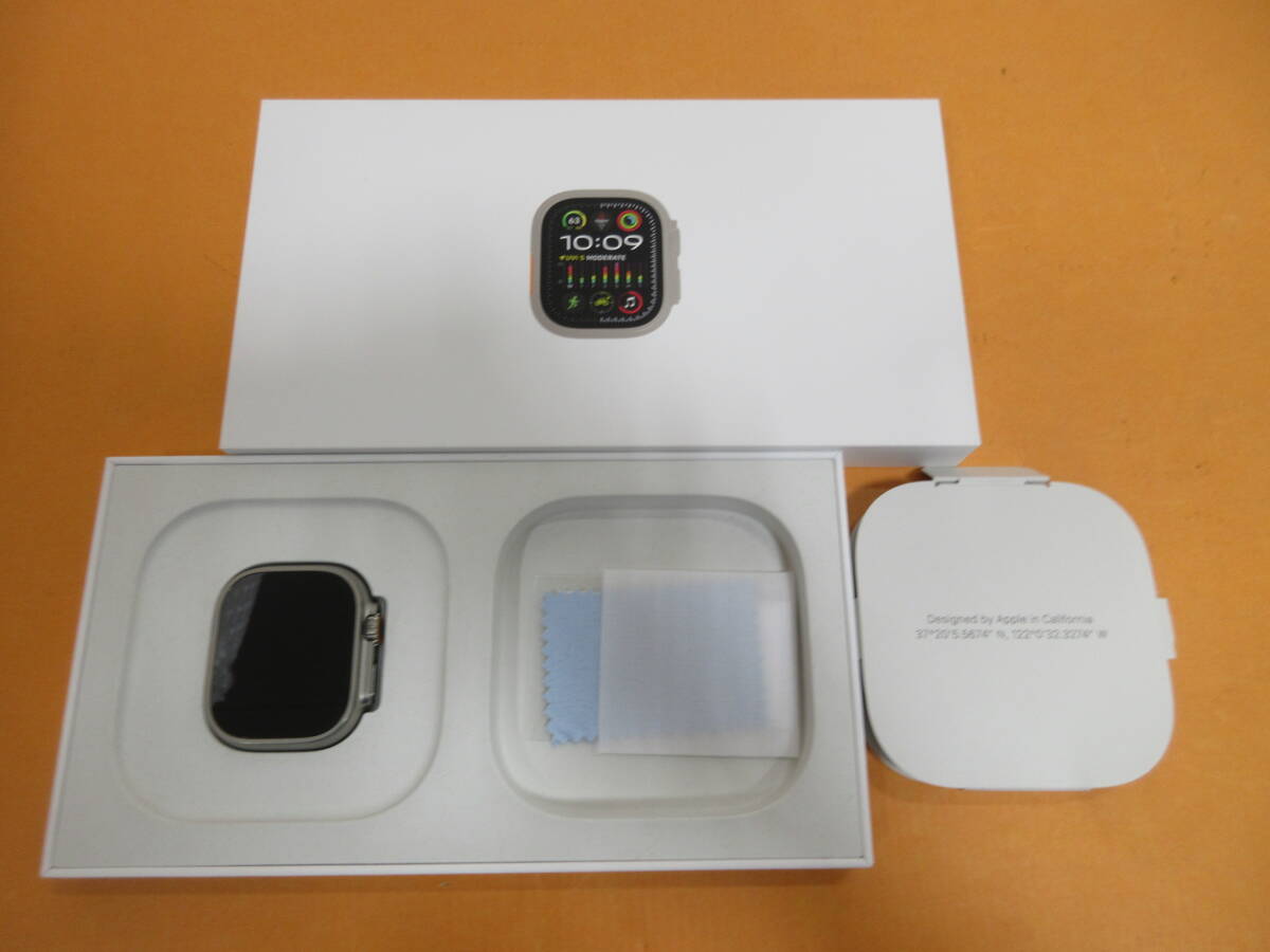 179)未使用に近い Apple Watch アップル ウォッチ Ultra 2 GPS+Cellular 49mm MRF63J/A チタニウムケース ブルー/ブラックトレイルループ _画像6