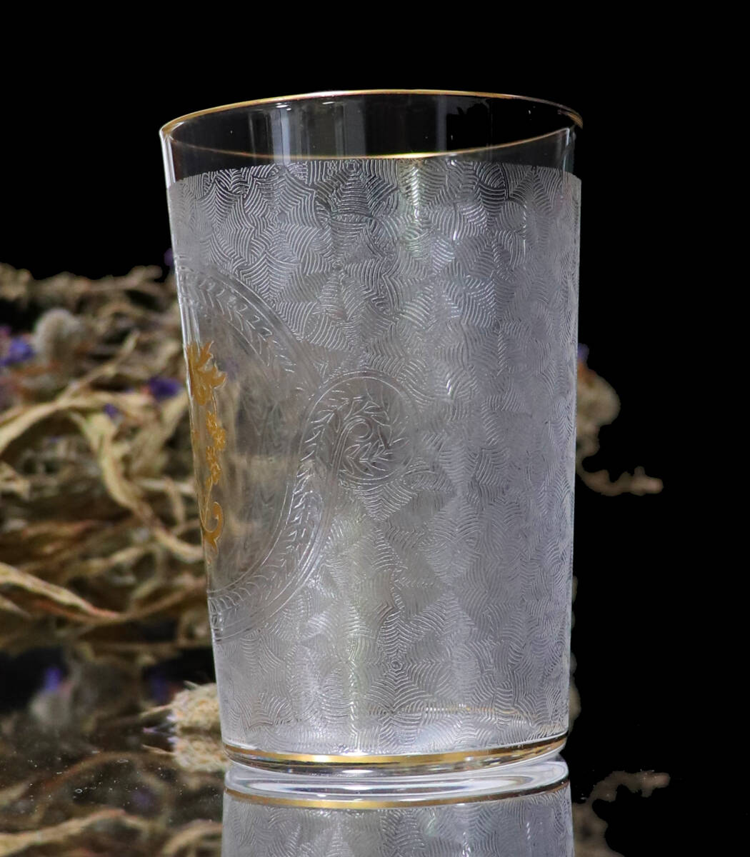 オールド・バカラ(BACCARAT) 稀少 崩し市松紋エッチング オールド・バカラ(BACCARAT) 稀少 崩し市松紋エッチング