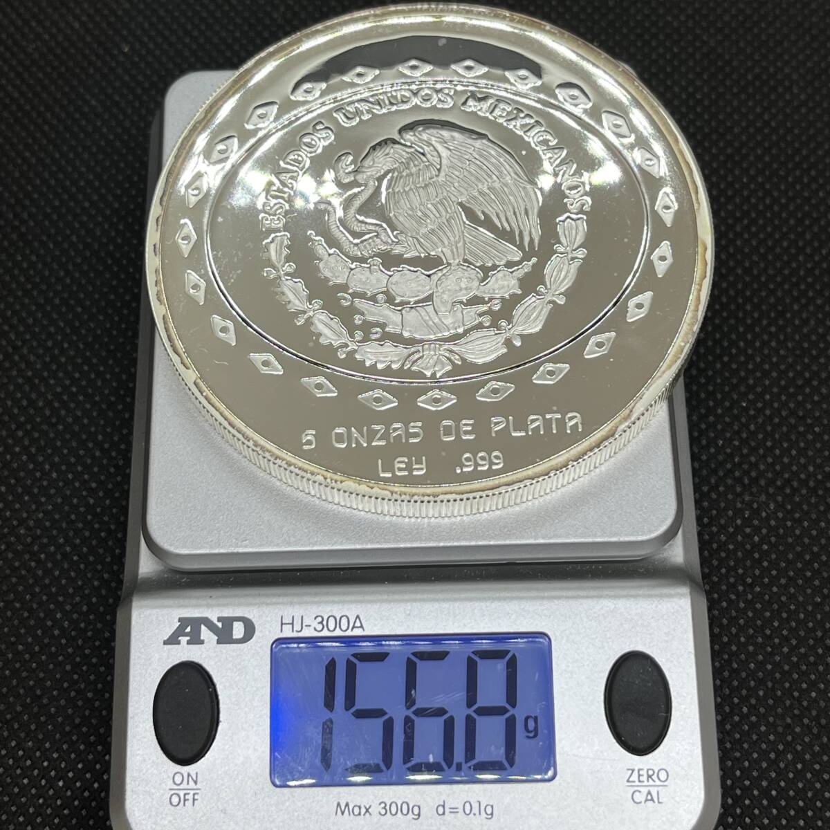 ★☆メキシコ銀貨 1997 LEY .999 5 ONZAS DE PLATA 5オンス シルバー 約156.8ｇ 約64.8mm 外国コイン 外国銀貨 古銭 貨幣 #17827☆★の画像9