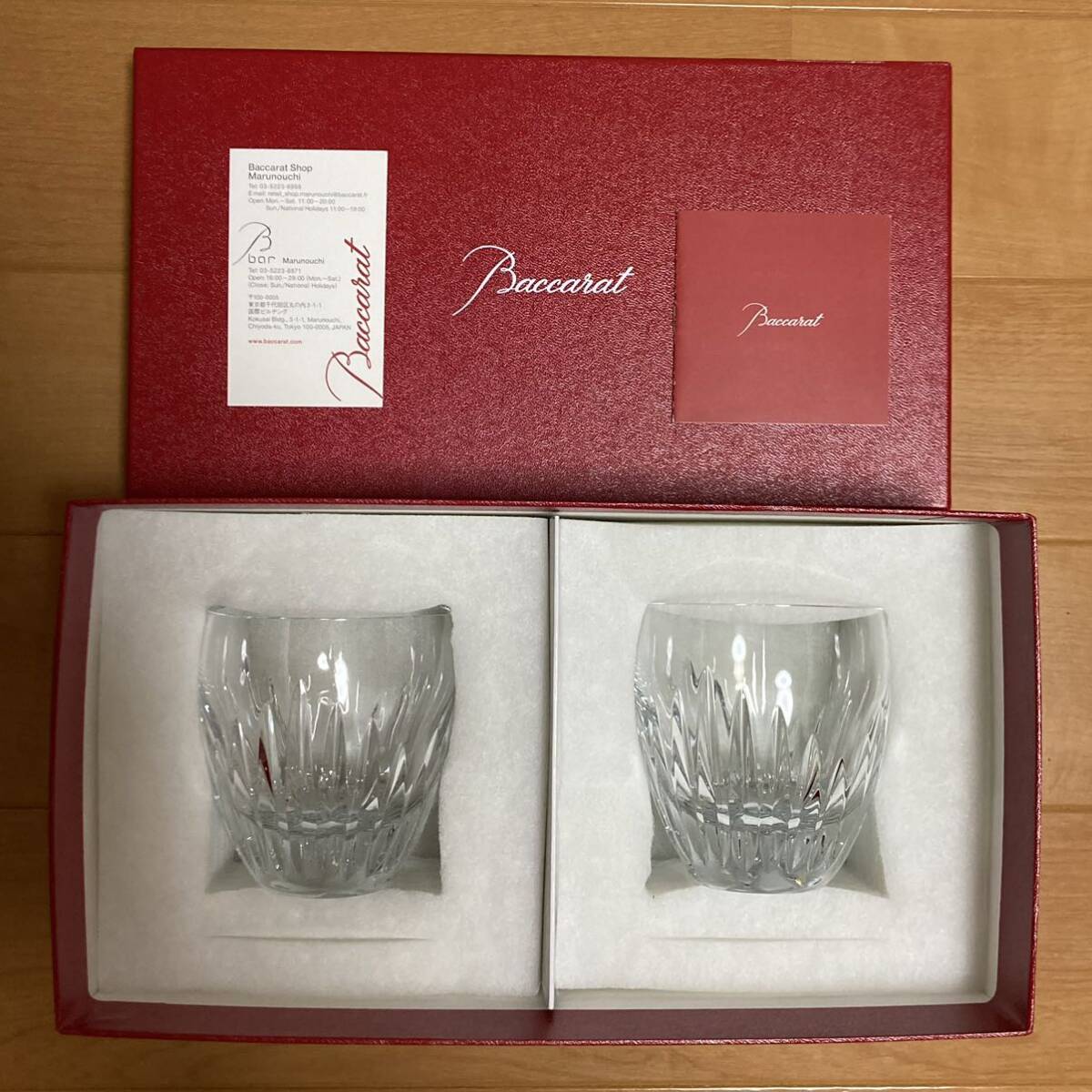 未使用 Baccarat バカラ マッセナ ロックグラス ペア クリスタル 箱入り