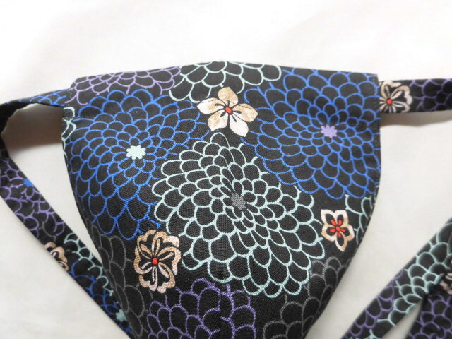  handmade * black cat undergarment fundoshi flower inside ( green )1