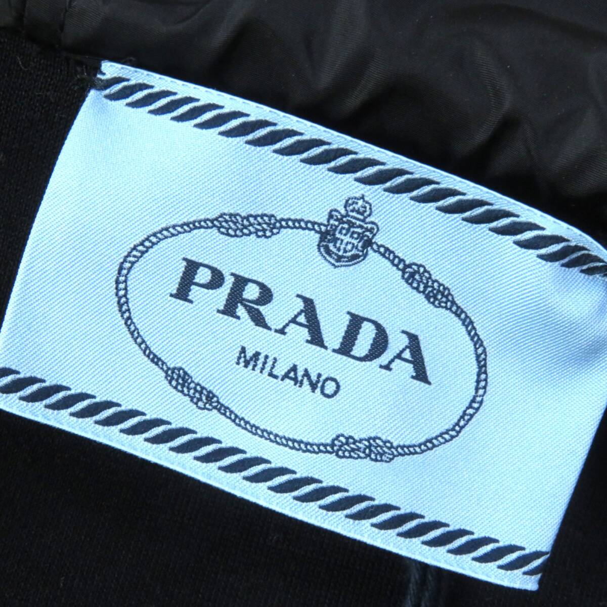 美品△PRADA プラダ 20SS 138552 トライアングルロゴポーチ付き テクニカルコットン ジップアップ パーカー ブラック XS 伊製 正規品の画像8