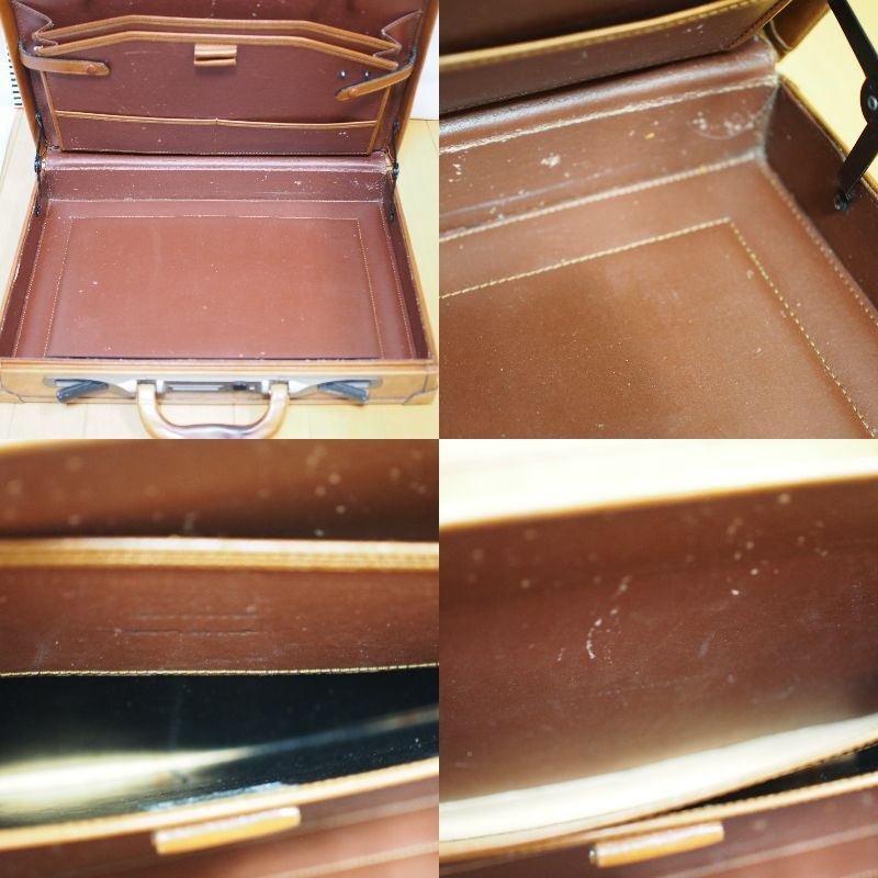 MARUEM maru M attache case trunk men's lady's Camel color original leather travel bag suitcase travel business trip bag control number 477