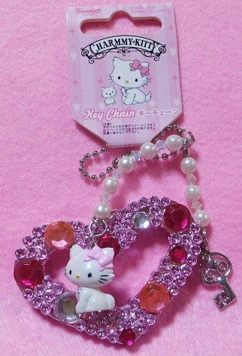 * редкость *2005* Heart форма розовый VERSION коричневый -mi- Kitty Kirakira цепь * ремешок * Hello Kitty 