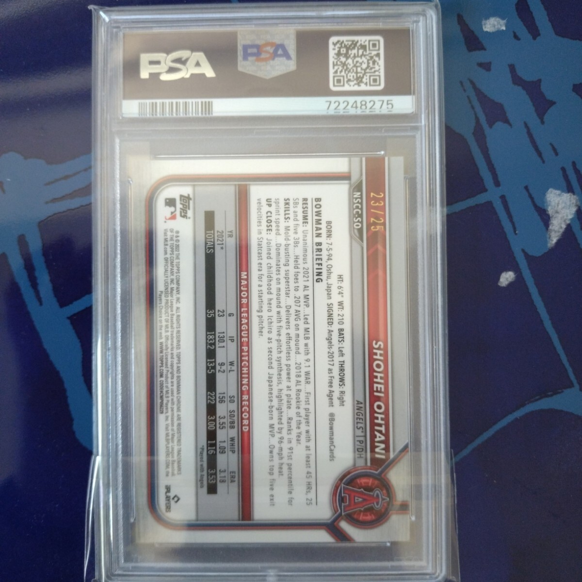 Bowman Chrome NATIONAL 大谷翔平 25シリ PSA10 Shohei Ohtani PSA カード