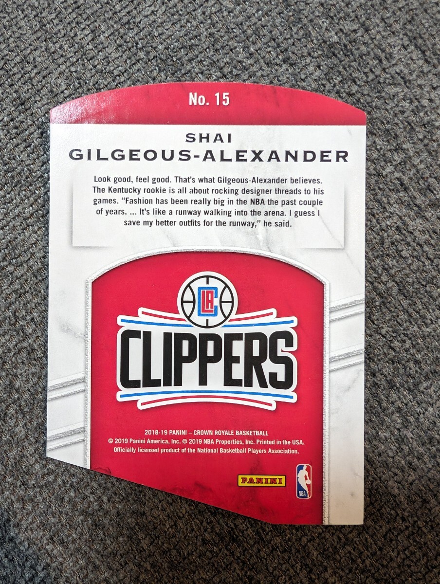 Shai Gilgeous Alexander RC,インサートカード 49枚限定 NBAの画像6