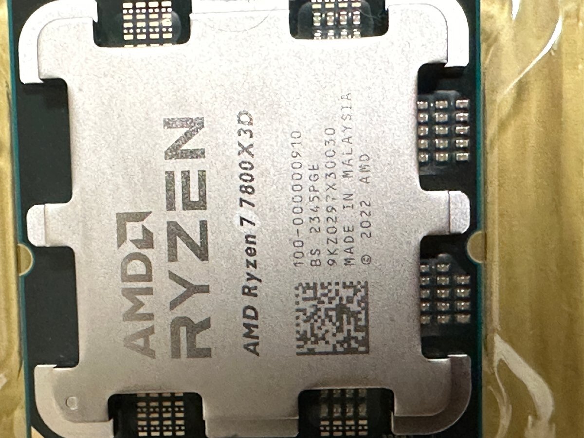 動作確認済み AMD Ryzen 7 7800X3D without Cooler 4.2GHz 8コア / 16スレッド 104MB 120W 100-100000910 AM5ソケット_画像1