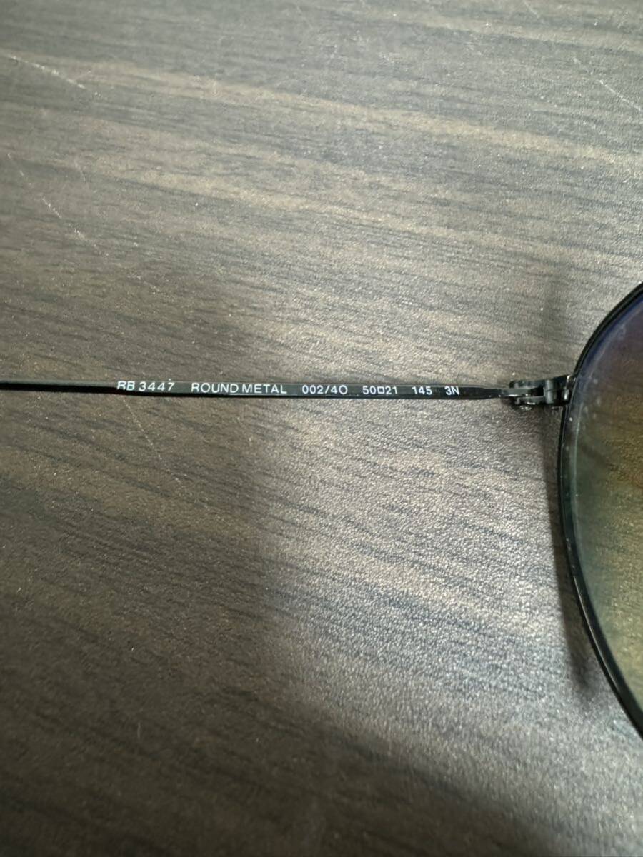 送料無料☆美品☆ RAY-BAN レイバン RB3447 50ロ21 145 3N ROUND METAL 002/40 ケース付きの画像2