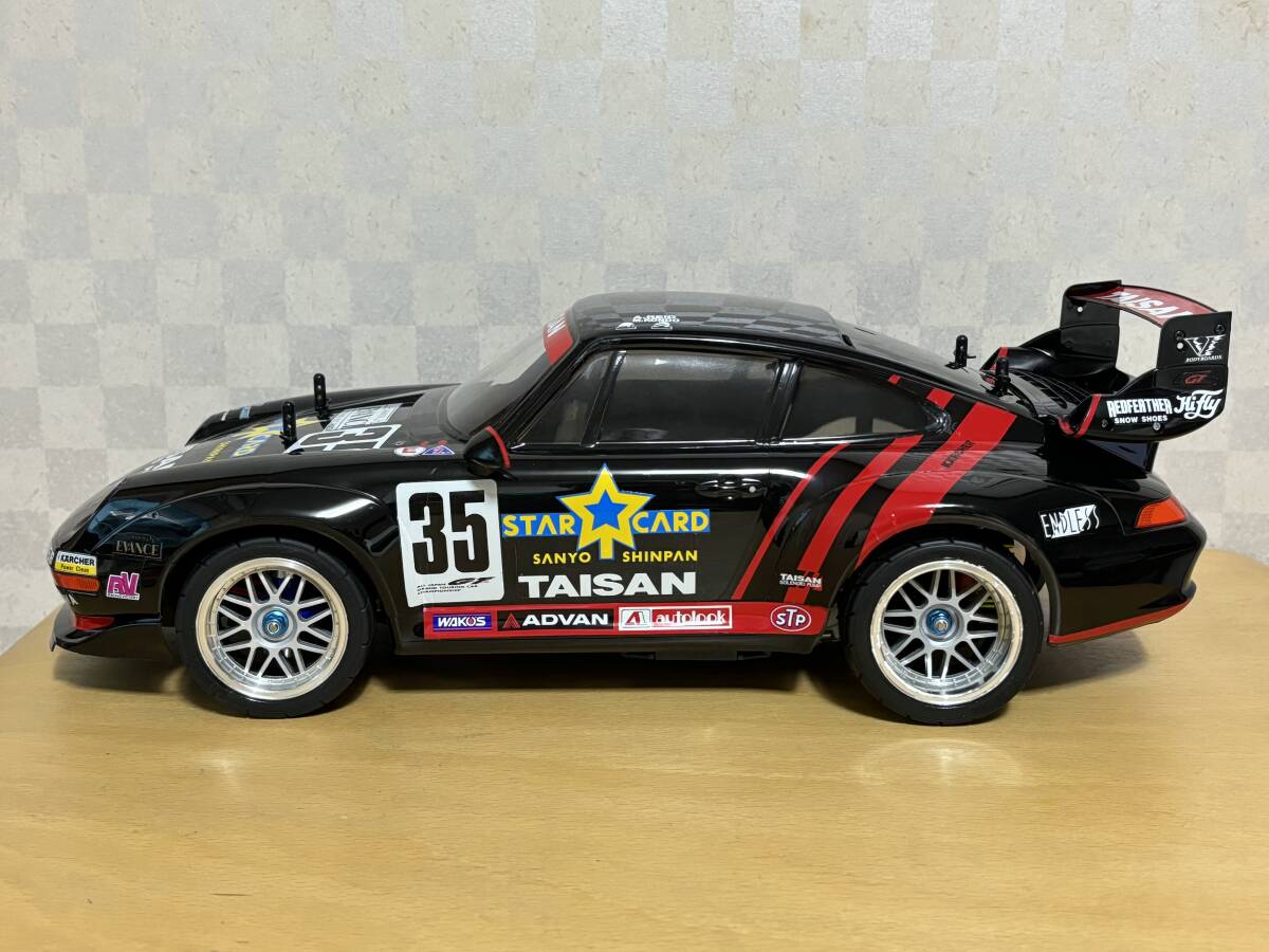 タミヤ 110電動RC TAISAN PORSCHE 911 GT2 タイサン スターカード ポルシェ911 GT2 （TA02SWシャーシ） 完成品の画像3